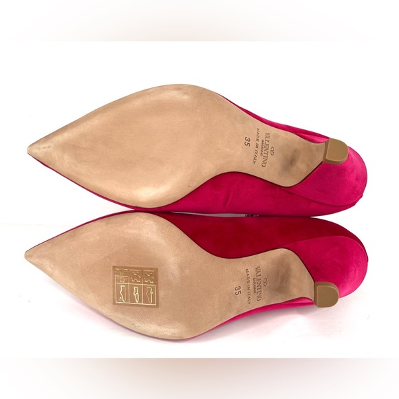 VALENTINO GARAVANI Studded Velvet Crystal Embellished Ankle Strap Pumps EU 35 - Picture 9 of 15